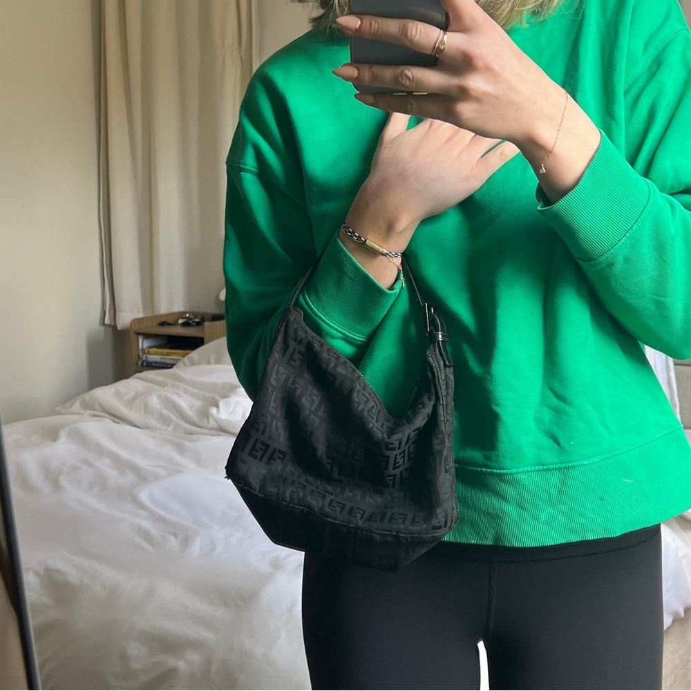 Vintage Fendi Black Zucchino Mini Pochette
